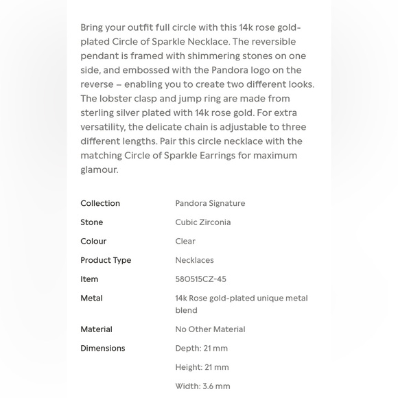 Pandora Circle of Sparkle Necklace - Picture 2 of 4